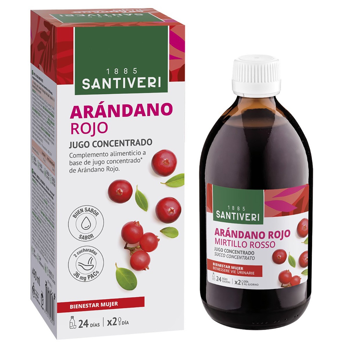 ARANDANO ROJO CONCENTRAD 490ML SANTIVERI