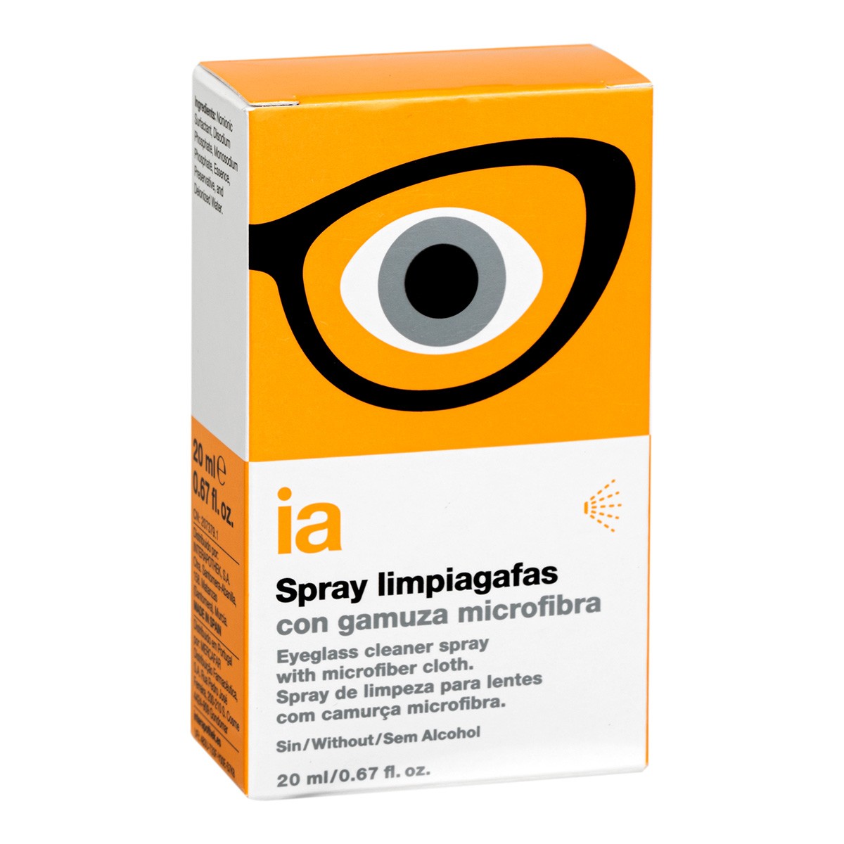 Interapothek limpiagafas en spray 20ml + gamuza