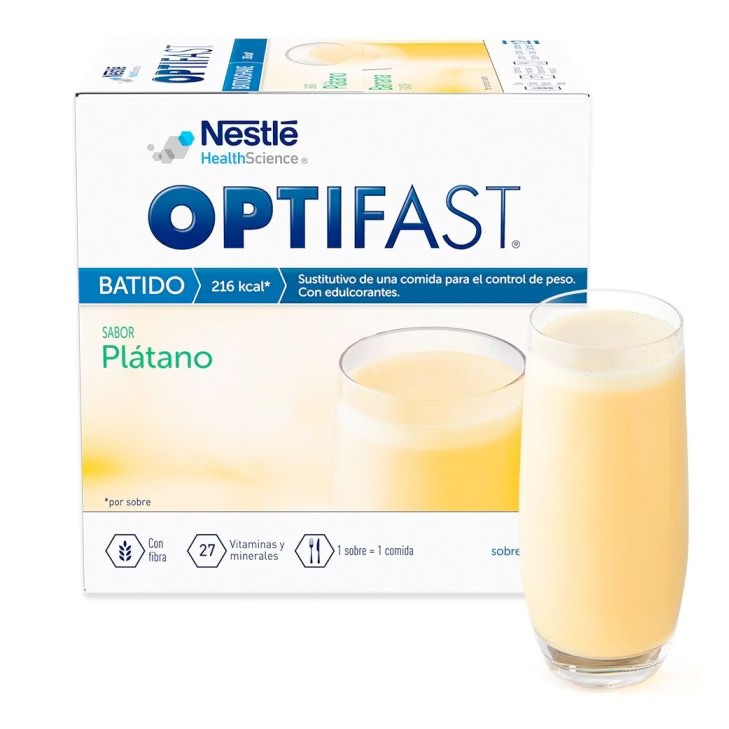 Nestlé Optifast batido plátano 12 sobres 55g