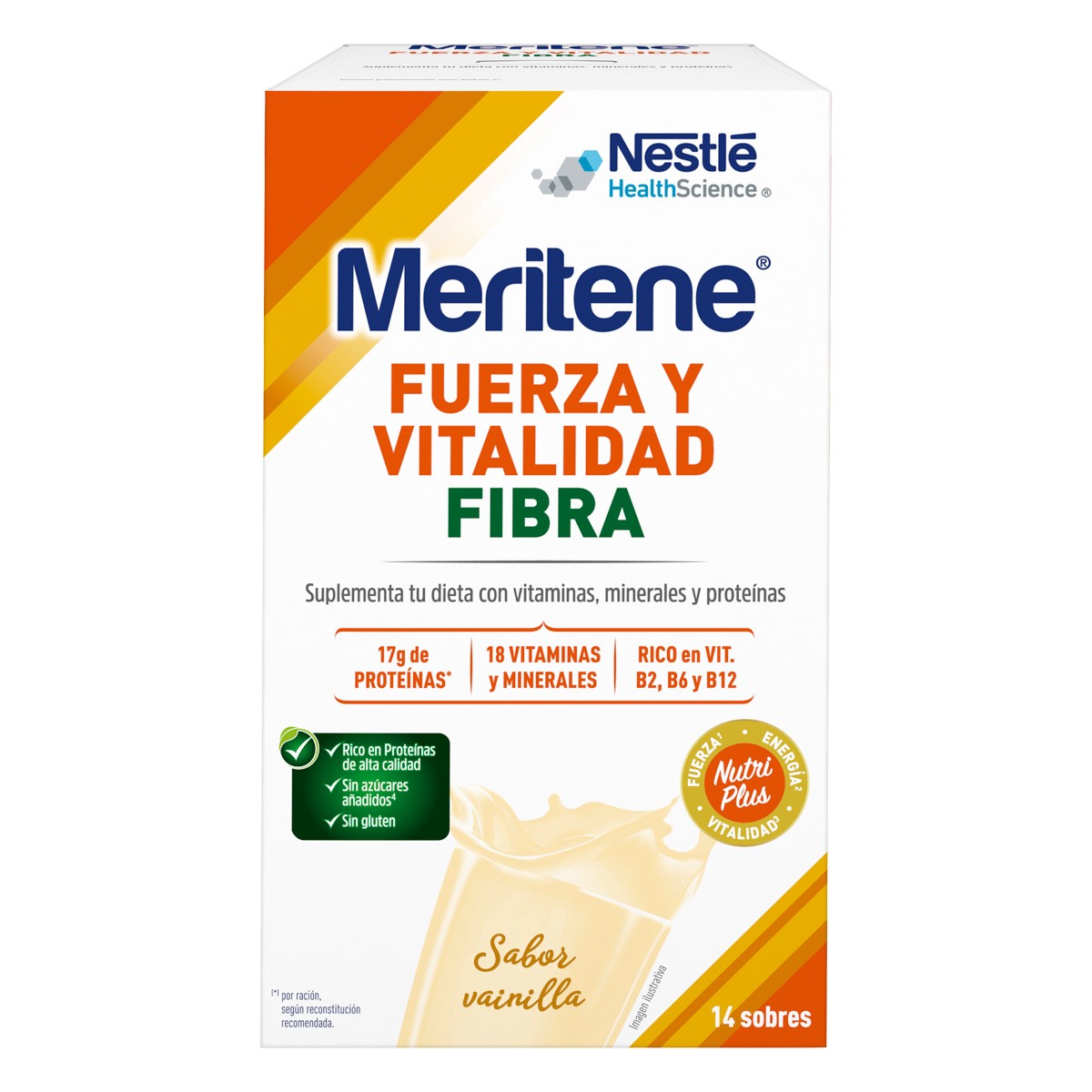 Meritene fibra polvo vainilla 14 sobres