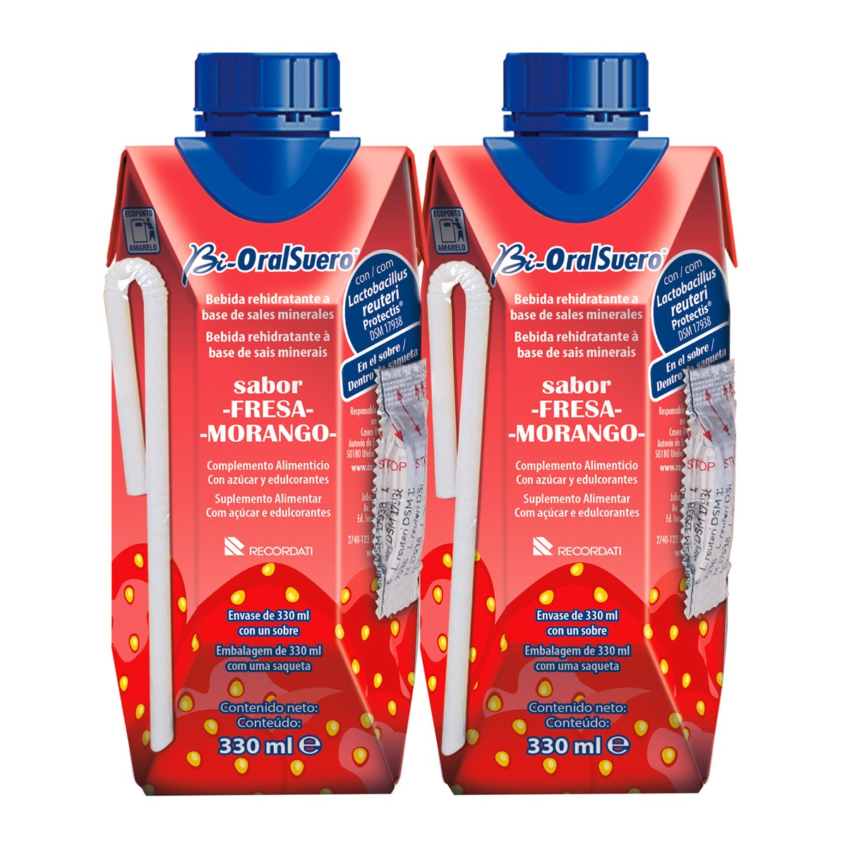 Bioralsuero Fresa pack 2 brick x 330ml